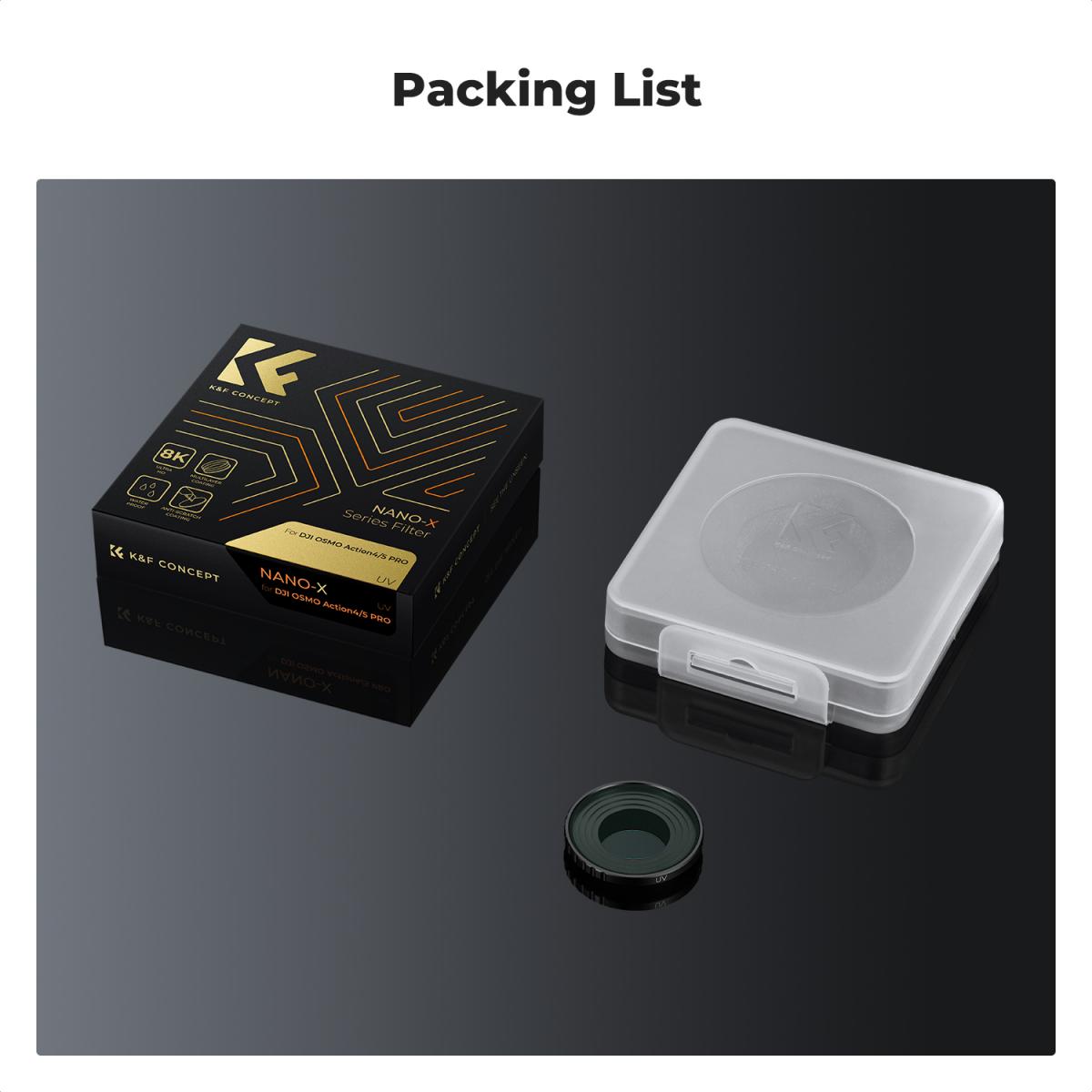 UV-beskyttelseslinsefilter med 28-lags belegg Kompatibel med DJI Osmo Action 4, Osmo Action 5 Pro