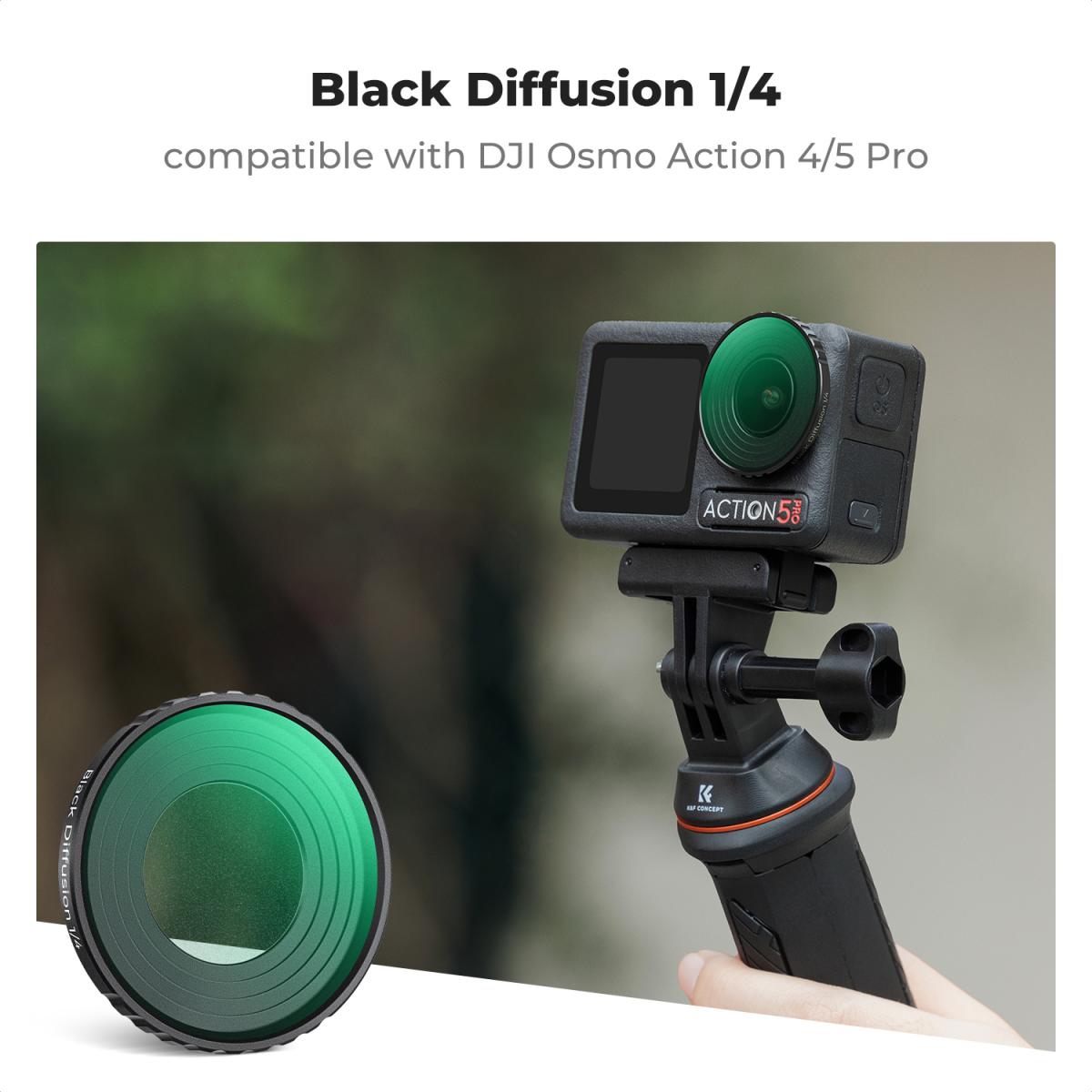 K&F Concept DJI OSMO Action 5 PRO Filtro Black-Mist 1/4, Compatibile con DJI OSMO Action 5 PRO, DJI OSMO Action 4 con 28 Strati Nano-Rivestimento
