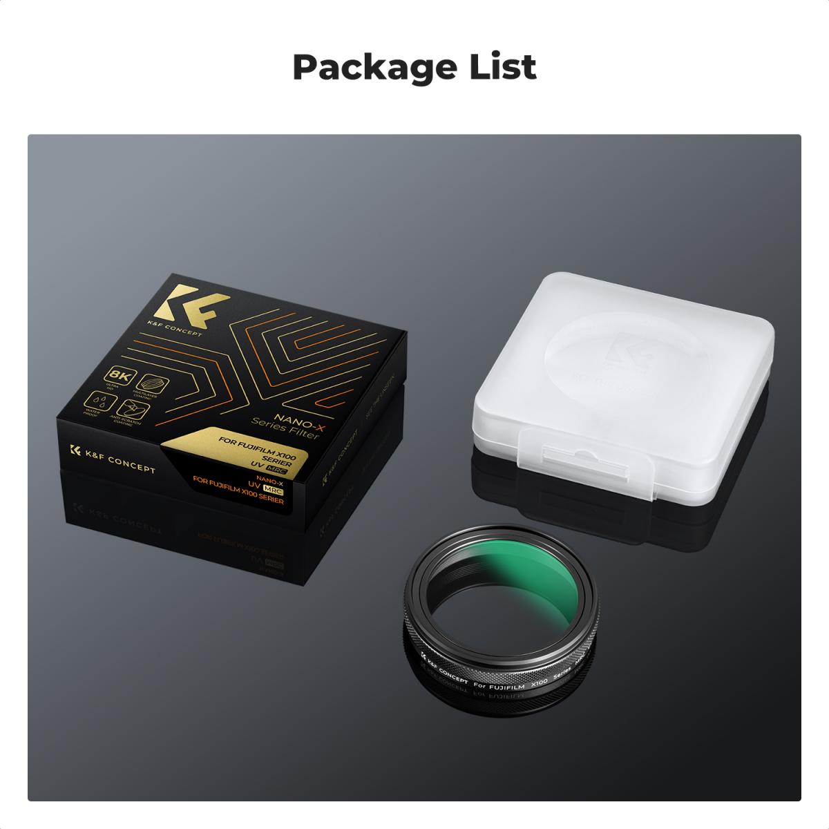 Fuji X100 Lens MCUV-Filter, Multi Coated HD Optiskt Glas  Reptåligt Kompatibel Med Fuji X100, X100F, X100S, X100T, X100V, X100VI Nano-Xcel-Serien (svart)