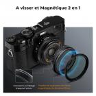 Filtre Black Mist 1/4 pour objectif Fuji X100, verre optique HD multicouche résistant aux rayures, compatible avec les séries Fuji X100, X100F, X100S, X100T, X100V, X100VI Nano-Xcel (noir)