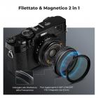 Filtro Black Mist 1/4 per Fujifilm X100, Filtro Black Diffusione 1/4 con 28 Strati Rivestimento Nano per Fotocamera Fujifilm X100 X100S X100F X100T X100V X100VI(Nera)Serie Nano-Xcel
