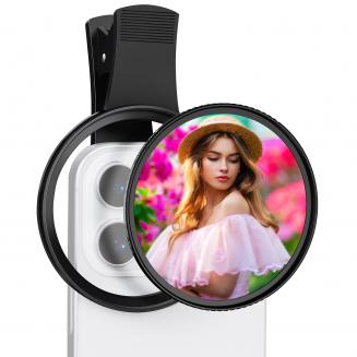 67mm Kit Filtro per obiettivo della Fotocamera del Telefono con Clip Filtro Black Mist 1/4, Applicabile a Tutti i Modelli di Telefono Cellulare