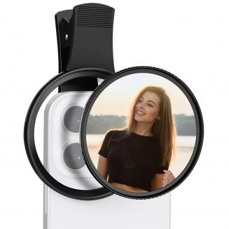 67mm Kit Filtro per obiettivo della Fotocamera del Telefono con Clip Filtro Black Mist 1/8, Applicabile a Tutti i Modelli di Telefono Cellulare