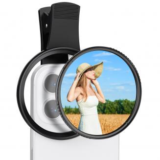 K&F Concept 67mm CPL & Black Mist 1/4 Filter, 2 in 1 Filter Telefonkamera Objektivfilterset für Polarisationsfilter & Black Mist 1/4 Kompatibel mit Alle Handymodelle