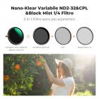 72mm Filtro 3 in 1 CPL & Black Mist 1/4 & Variabile ND2-32 (1-5 Stop) Filtro in Vetro Ottico con 18 Strati Nano Rivestimento - Serie Nano-Klear