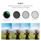 Filtre polarisant circulaire et variable ND2-32 (1-5 arrêts) de 62 mm CPL et filtre d'objectif HD 3 en 1 Black Mist 1/4 avec 28 couches multicouches pour objectifs d'appareil photo série Nano-Xcel