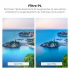 Filtre PL pour DJI Flip, filtre polarisant antireflet, verre optique HD de qualité supérieure avec filtre multicouche, réduit les reflets et l'éblouissement