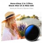 Filtro ND Variabile Black Mist 1/4 + ND2-400 58mm con pellicola verde antiriflesso a 18 Strati Rivestimento su entrambi i lati e leva,Nano-Klear