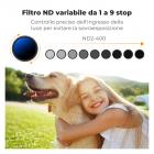 Filtro ND Variabile Black Mist 1/4 + ND2-400 58mm con pellicola verde antiriflesso a 18 Strati Rivestimento su entrambi i lati e leva,Nano-Klear