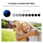 Filtro ND2-400 variável de 62 mm (1-9 pontos) e névoa preta 1/4 com 18 revestimentos múltiplos para lentes de câmera da série Nano-Klear
