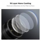 Filtro ND2-400 variável de 62 mm (1-9 pontos) e névoa preta 1/4 com 18 revestimentos múltiplos para lentes de câmera da série Nano-Klear