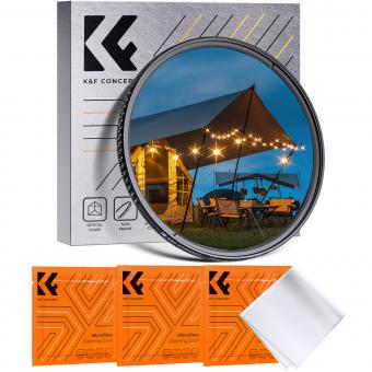 K&F Concept  72mm 6-Punkt-Feinlinien-Sterneffektfilter, Cine & Dreamlike-Spezialfilter, 18-lagig beschichtetes optisches Glas mit 3 Staubsaugertüchern – Nano-Klear-Serie