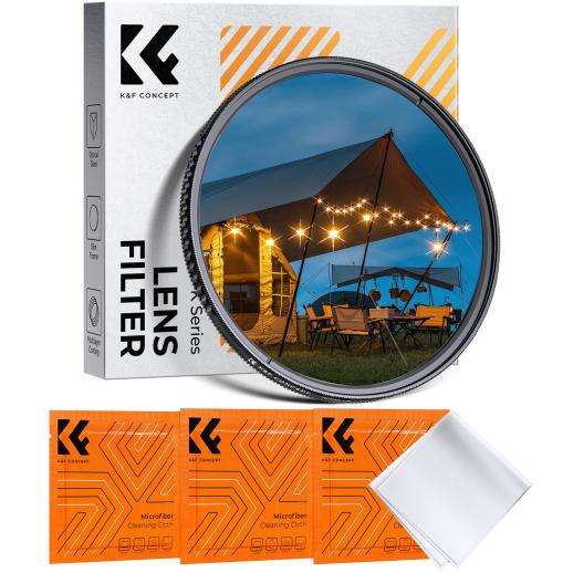K&F Concept 52mm 4-Punkt-Feinlinien-Sterneffektfilter, Cine & Dreamlike Spezialfilter, 18-lagig beschichtetes optisches Glas mit 3 Staubsaugertüchern – Nano-Klear-Serie