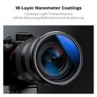 55 mm 6-punkts finlinjet stjerneeffektfilter, Cine & Dreamlike spesialfilter, 18-lags belagt optisk glass med 3 støvsugerkluter – Nano-Klear-serien
