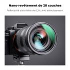 Filtre MCUV 58mm Filtre anti-UV de Protection avec Bouchon et Chiffon de Nettoyage, 28 Couches de Nano-revêtement - Série Nano-Xcel