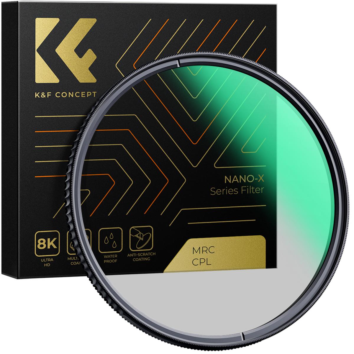 K/&F Concept Filter Polarisant Filtre CPL 72 mm Nano-X MRC HD Super Mince Multicouche pour Objectif Appareil Photo Cam/éra Reflex Num/érique