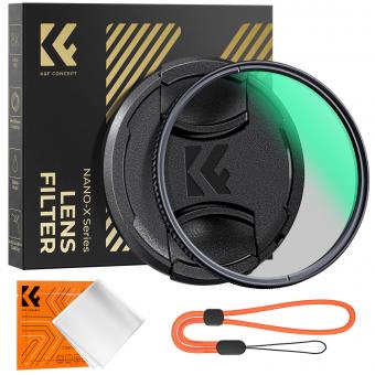 Zirkularer Polfilter 77mm Polarisationsfilter CPL mit Objektivdeckel+Reinigungstuch, Zirkularpolarisatorfilter Cirkular Polfilter Optisches Glas & Aluminium mit mit 28 Mehrschichtbeschichtungen Nano-Xcel-Serie