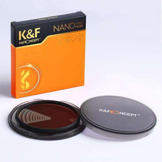 K&F Concept Filtre Polarisant 82mm Filtre CPL à revêtement multiple en verre filtre polarisant circulaire pour Canon Nikon avec objectif et chiffon de nettoyage en microfibre 