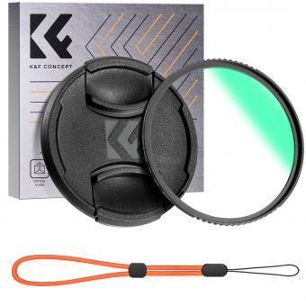 K&F Concept Nano-Klear Serie 62mm UV Filter mit Objektivdeckel, Slim MC UV Schutzfilter mit 18 Schichten Nanobeschichtungen