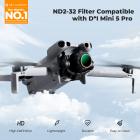 K&F CONCEPT Variable ND Filter Compatible with DJI Mini 5 Pro, ND2-32 1-5 Stops Multicoated HD Optical Glass Lightweight Drone Camera Lens Accessories for Aerial Photography Video Recording