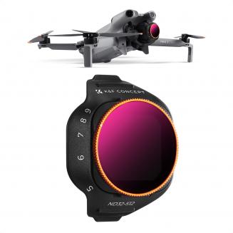 Filtre ND variable K&F CONCEPT compatible avec DJI Mini 5 Pro, ND32-512, 5-9 diaphragmes, verre optique HD multicouches, accessoire léger pour objectif de caméra de drone, idéal pour la photographie et l'enregistrement vidéo aériens.