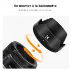 Pare-soleil à baïonnette K&F Concept Canon ES68 II avec un chiffon de nettoyage pour aspirateur *1 pour objectifs Canon EF 50 mm f/ 1,8 STM