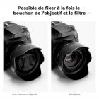 Pare-soleil à baïonnette K&F Concept Canon ES68 II avec un chiffon de nettoyage pour aspirateur *1 pour objectifs Canon EF 50 mm f/ 1,8 STM