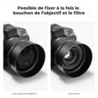 Pare-soleil à baïonnette K&F Concept Canon ES65B, avec un chiffon de nettoyage pour aspirateur *1, pour objectif RF 50 mm F1.8STM