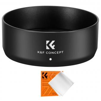 K&F Concept ES65B Paraluce a Baionetta Reversibile per Canon RF 50mm F1.8 STM Obiettivo con Panno per Pulizia K&F Concept ES65B Paraluce a Baionetta Reversibile per Canon RF 50mm F1.8 STM Obiettivo con Panno per Pulizia