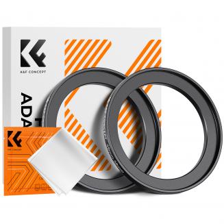 49-58mm Step Up Ring Aviation-grade Aluminum Filter Adapter Ring 2-pack with a Cleaning Cloth