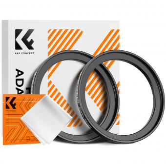 52-58mm Step Up Ring Aviation-grade Aluminum Filter Adapter Ring 2-pack with a Cleaning Cloth