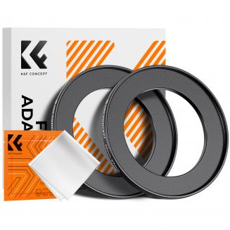 49-67mm Step Up Ring Aviation-grade Aluminum Filter Adapter Ring 2-pack with a Cleaning Cloth