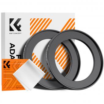 52-67mm Step Up Ring Aviation-grade Aluminum Filter Adapter Ring 2-pack with a Cleaning Cloth