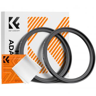 62-67mm Step Up Ring Aviation-grade Aluminum Filter Adapter Ring 2-pack with a Cleaning Cloth