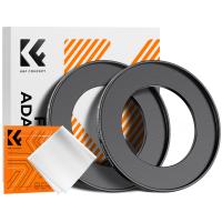52-77mm Step-Up Filter-Adapterring (2 Stück)  , Objektiv-Adapterring für Filter aus Luftfahrt-Aluminium-Legierung mit einem Reinigungstuch