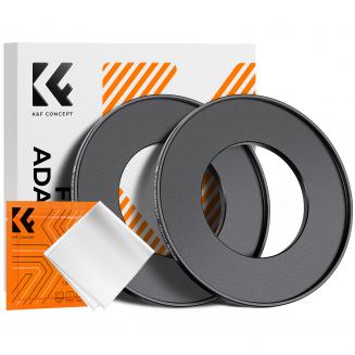 49-82mm Step-Up Filter-Adapterring (2 Stück)  , Objektiv-Adapterring für Filter aus Luftfahrt-Aluminium-Legierung mit einem Reinigungstuch