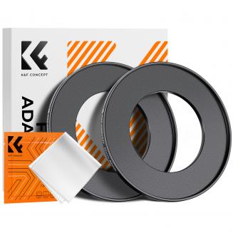 52-82mm Step-Up Filter-Adapterring (2 Stück)  , Objektiv-Adapterring für Filter aus Luftfahrt-Aluminium-Legierung mit einem Reinigungstuch