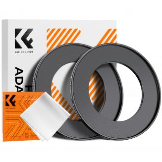 55-82mm Step-Up Filter-Adapterring (2 Stück)  , Objektiv-Adapterring für Filter aus Luftfahrt-Aluminium-Legierung mit einem Reinigungstuch