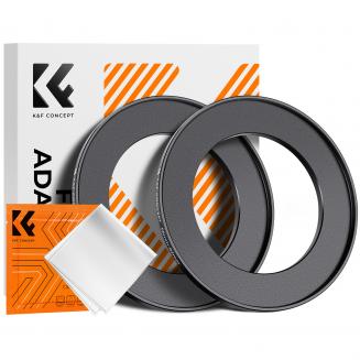 58-82mm Step-Up Filter-Adapterring (2 Stück)  , Objektiv-Adapterring für Filter aus Luftfahrt-Aluminium-Legierung mit einem Reinigungstuch