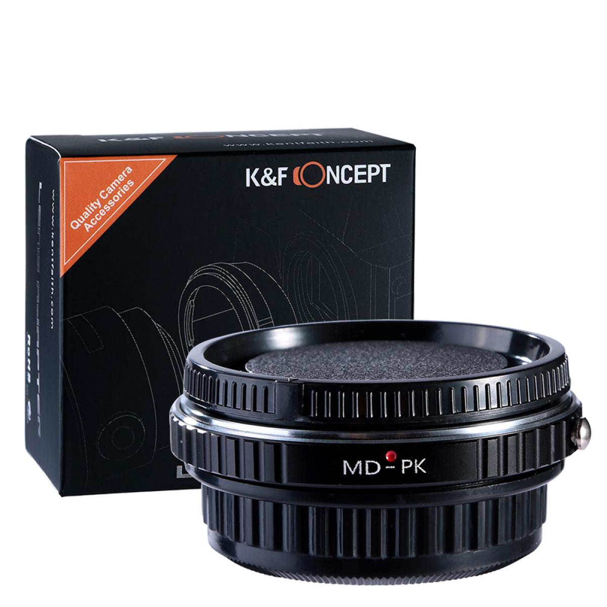 Minolta MD Lenses to Pentax K Camera Mount Adapter with Optic Glass