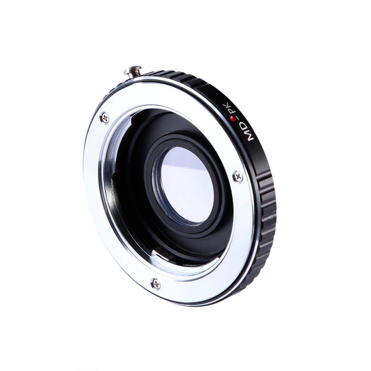 Minolta MD Lenses to Pentax K Camera Mount Adapter with Optic Glass