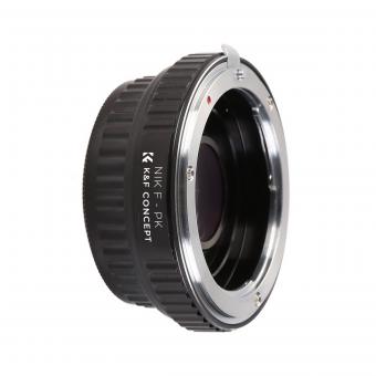 Nikon F Lenses to Pentax K Camera Mount Adapter with Optic Glass