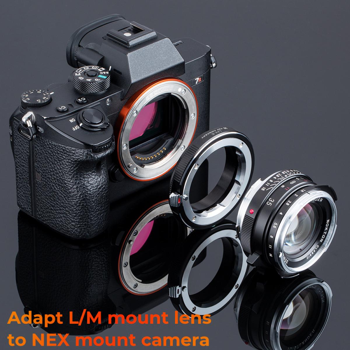 Leica M to NEX Lens Mount Adapter, Compatible with Leica M LM Mount Lens and Compatible with Sony E-Mount Cameras