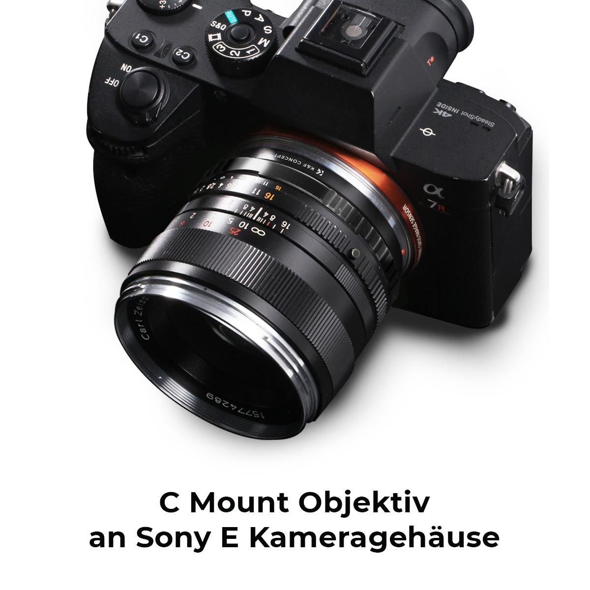 K&F Concept C-NEX Objektivadapter, für die Montage des C-Mount Objektivs an der Sony Alpha Nex E-Mount C-NEX Kamera