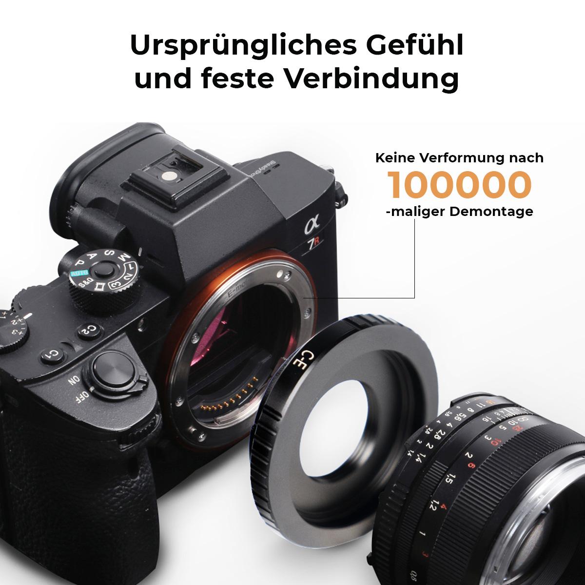 K&F Concept C-NEX Objektivadapter, für die Montage des C-Mount Objektivs an der Sony Alpha Nex E-Mount C-NEX Kamera