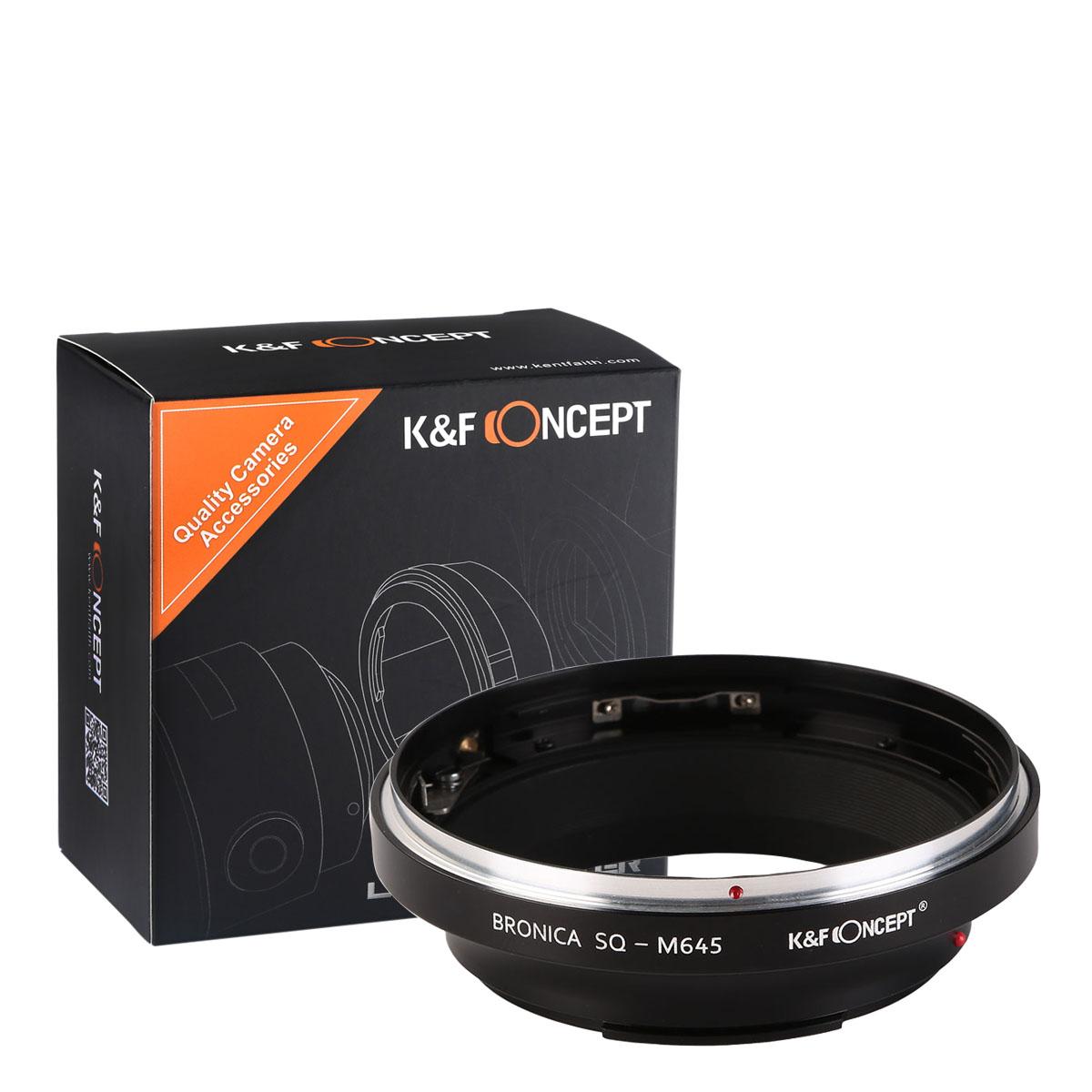 Bronica SQ Lens - Mamiya 645 Montajlı Kamera Gövdesi K&F Konsept Lens Montaj Adaptörü