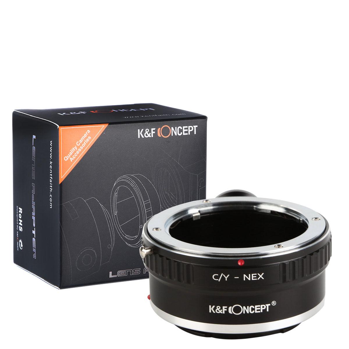 K&F Concept Adapter für Contax Yashica Objektiv auf Sony E Mount Kamera mit Halterung