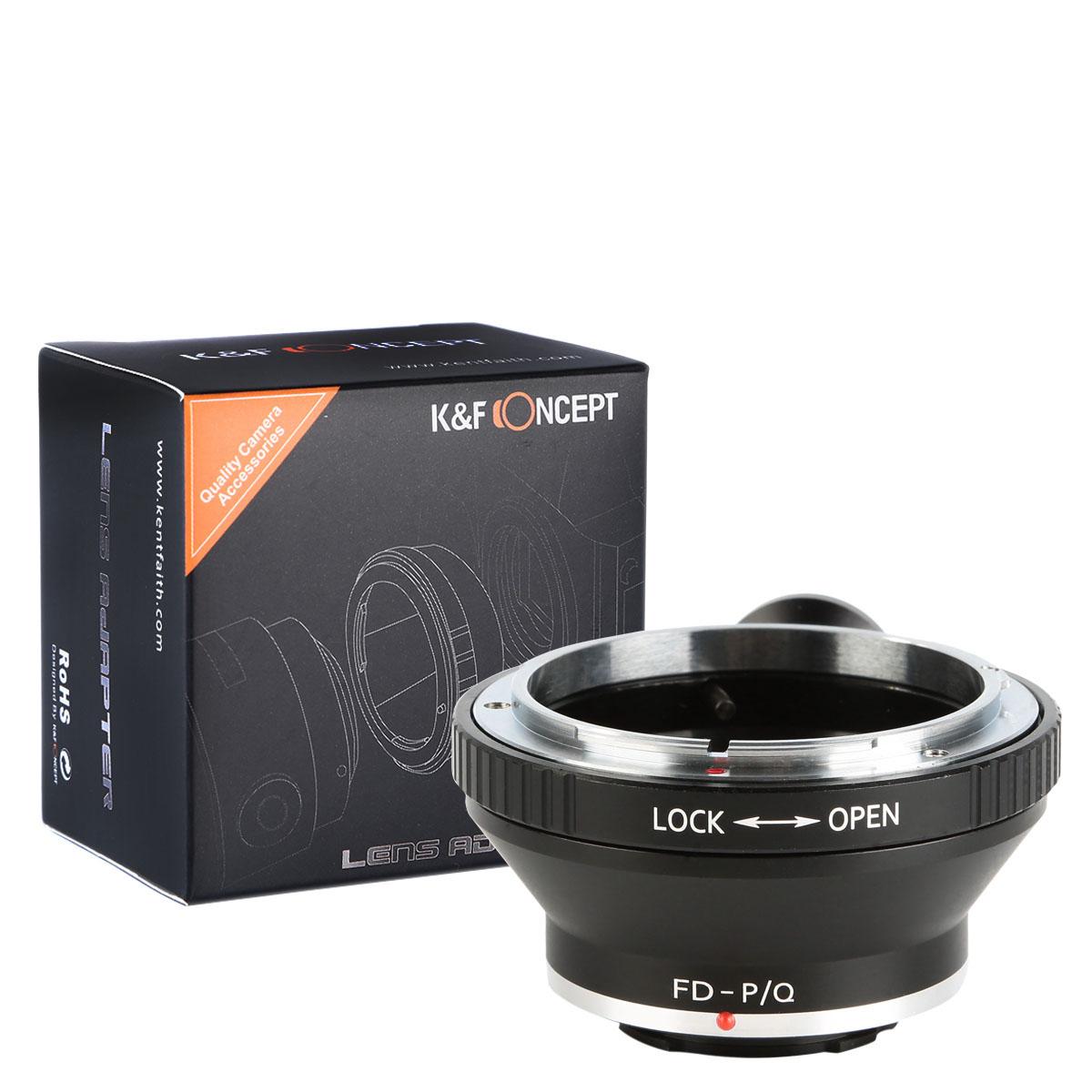 K&F Concept Adapter für Canon FD Objektiv auf Pentax Q Mount Kamera mit Halterung