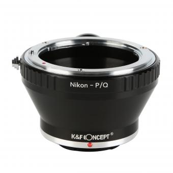 K&F Concept Adapter für Nikon F Objektiv auf Pentax Q Mount Kamera mit Halterung
