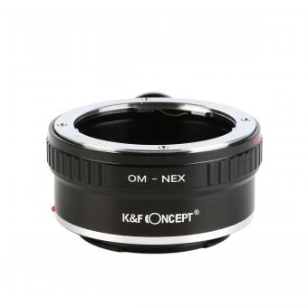 K&F Concept Adapter für Olympus OM Objektiv auf Sony E Mount Kamera mit Halterung